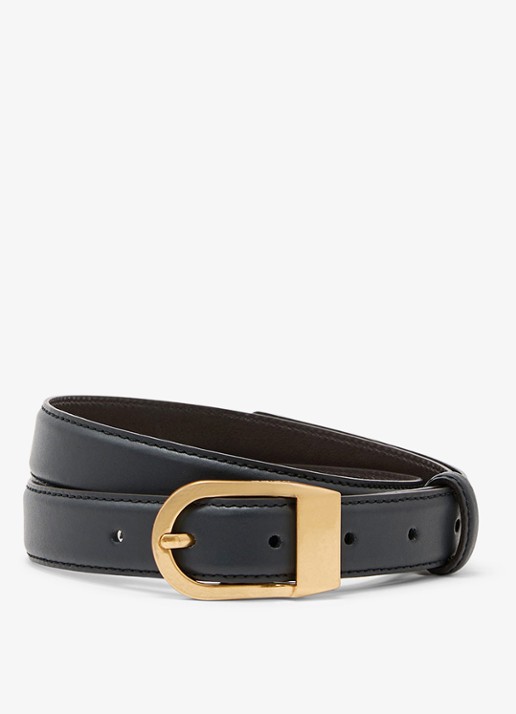 Reiss Hazel riem van leer - voorkant 3 donkerblauw