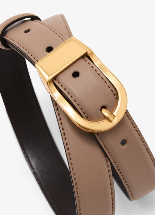 Reiss Hazel riem van leer - detail 3 taupe / beige