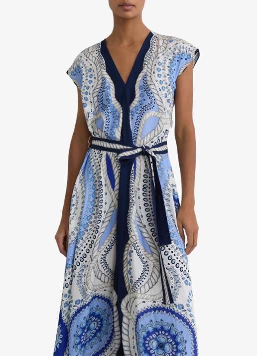 Reiss Heidi midi jurk met grafische print
