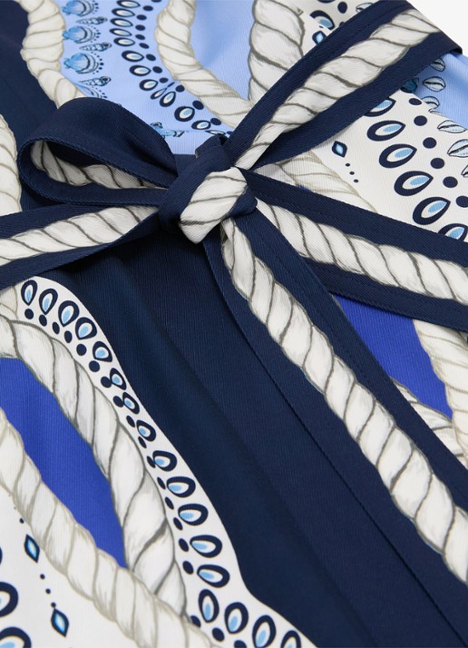 Reiss Heidi midi jurk met grafische print - detail 4 blauw