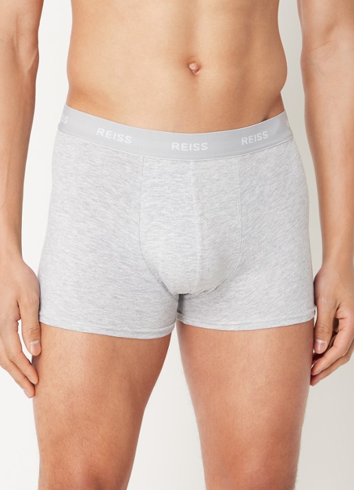 Reiss Heller boxershorts met logoband in 3-pack - voorkant grijs