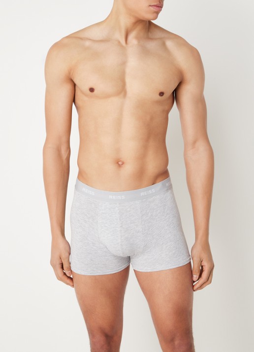 Reiss Heller boxershorts met logoband in 3-pack - voorkant 2 grijs