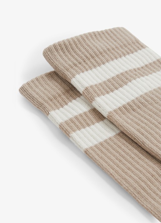 Reiss Henman sokken met ribstructuur - detail 3 beige
