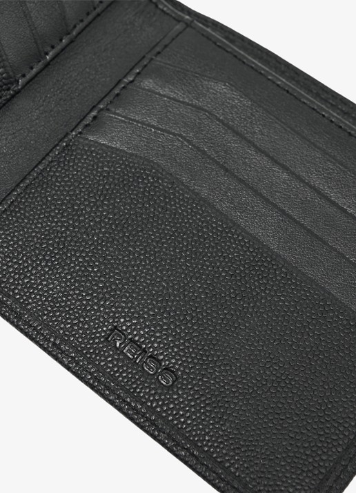 Reiss Henry portemonnee van leer met structuur - detail 3 black / zwart