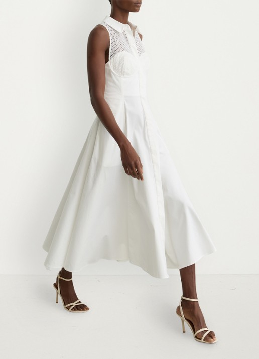 Reiss Hera midi jurk met broderie