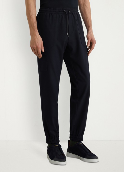 Reiss Hidden tapered fit pantalon met klepzakken - detail 4 donkerblauw