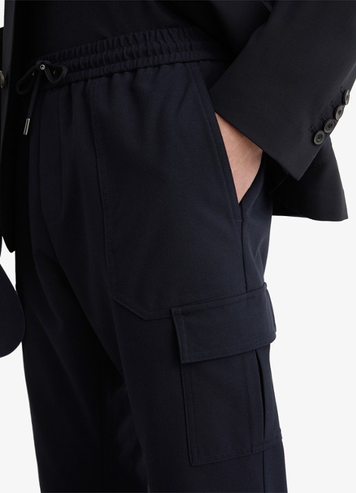 Reiss Hidden tapered fit pantalon met klepzakken - detail 5 donkerblauw