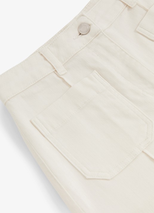 Reiss High waist flared jeans met opgestikte zakken - detail 4 gebroken wit