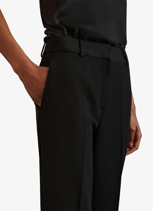 Reiss High waist straight fit pantalon met steekzakken - detail 4 black / zwart