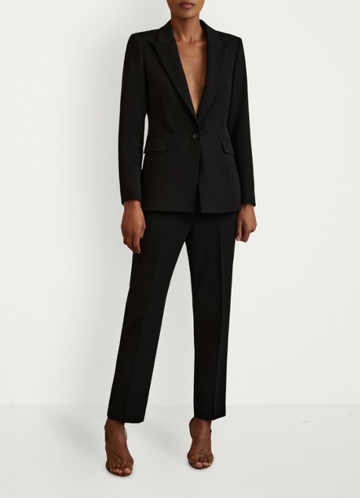 Reiss High waist straight fit pantalon met steekzakken - detail 5 black / zwart