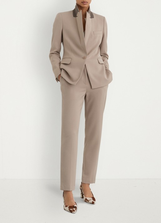 Reiss High waist straight fit pantalon met steekzakken - detail 7 stone neutral / beige