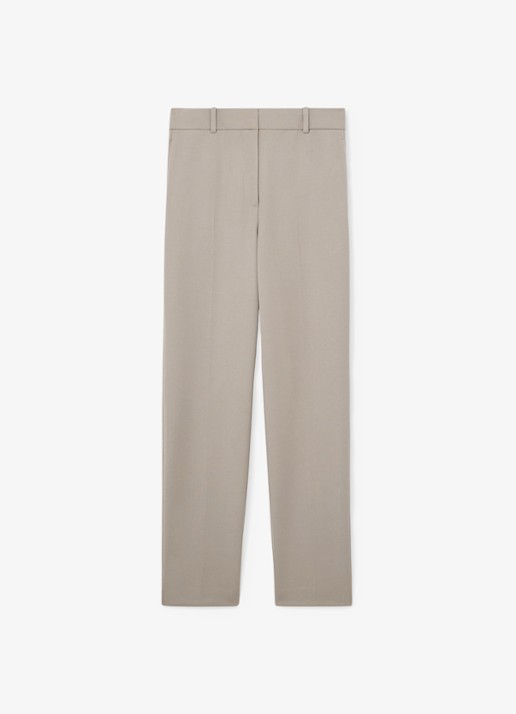 Reiss High waist straight fit pantalon met steekzakken - voorkant stone neutral / beige