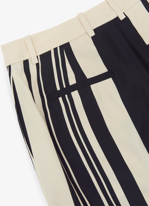 Reiss High waist wide fit pantalon met grafische print - detail 7 zwart