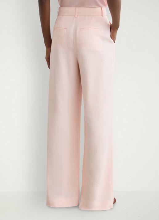 Reiss High waist wide fit pantalon met steekzakken - achterkant 3 lichtroze