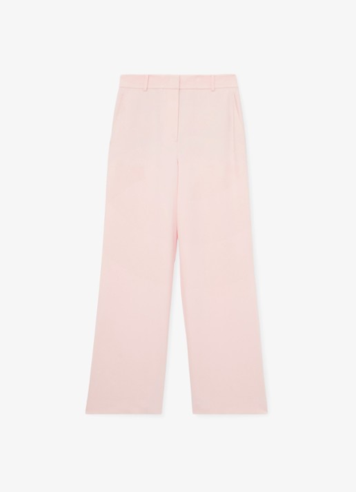 Reiss High waist wide fit pantalon met steekzakken - voorkant lichtroze