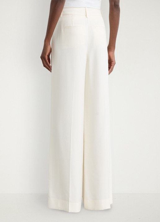 Reiss High waist wide fit pantalon met steekzakken - achterkant 5 creme