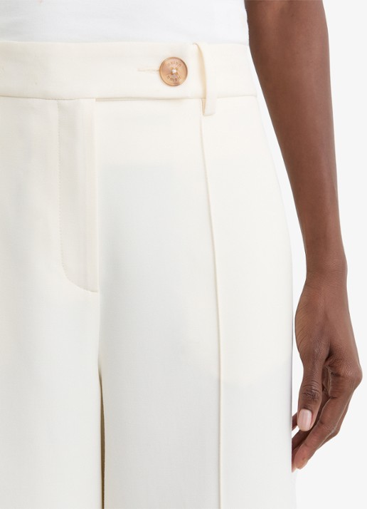 Reiss High waist wide fit pantalon met steekzakken - detail 2 creme