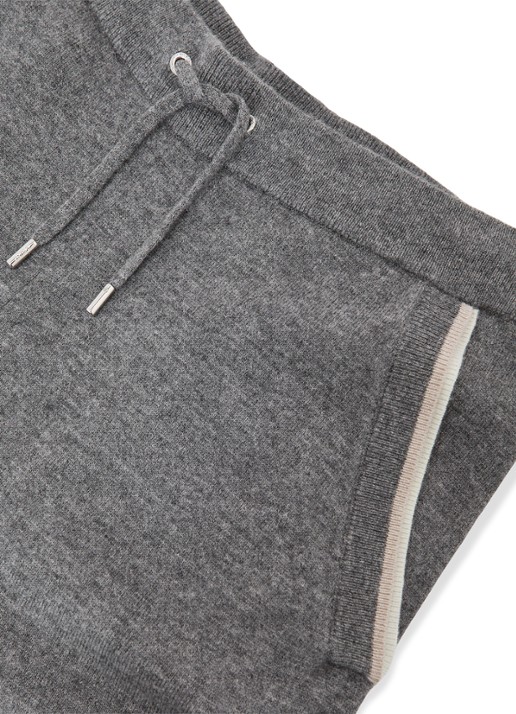 Reiss Hillside tapered fit joggingsbroek van wol met steekzakken - detail middengrijs