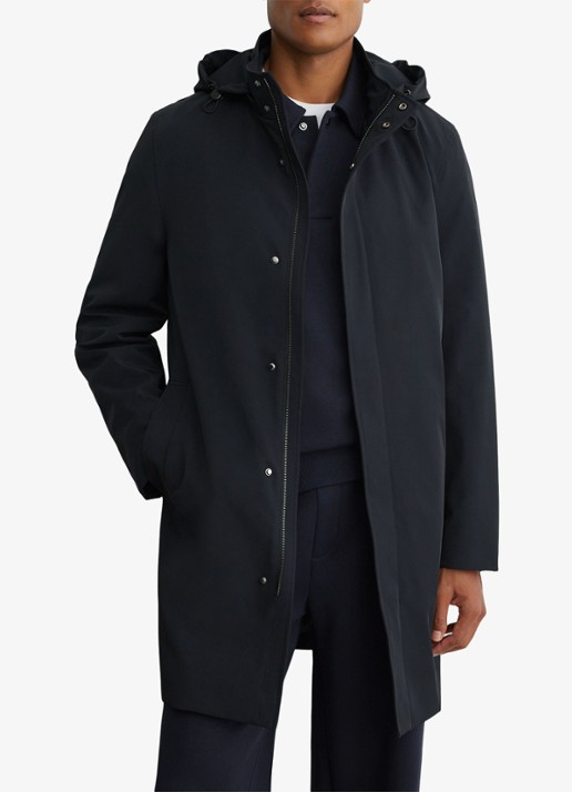Reiss Hilson hybride mantel met gilet-inzet en afneembare capuchon