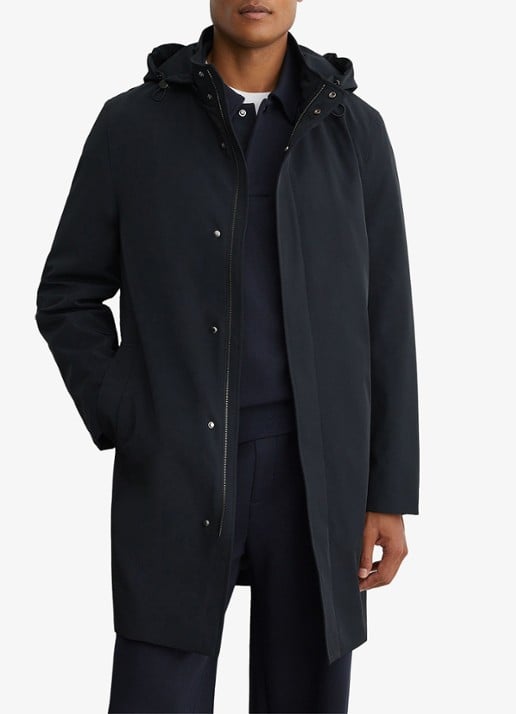 Reiss Hilson hybride mantel met gilet-inzet en afneembare capuchon