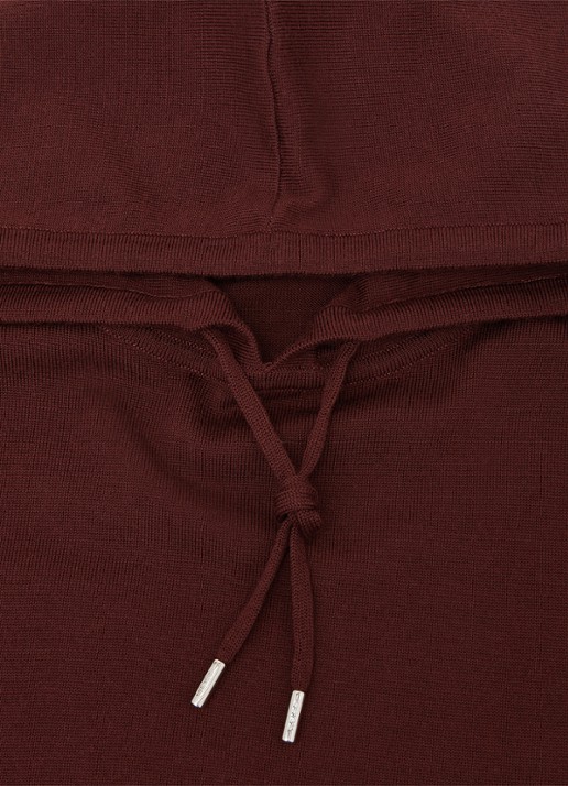 Reiss Holland hoodie van merino wol  - detail 2 donkerrood