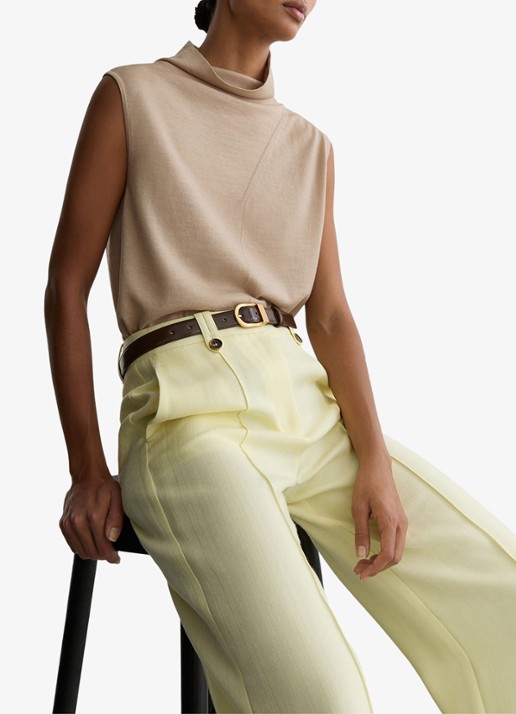 Reiss Honey top van wol met col - detail 5 beige