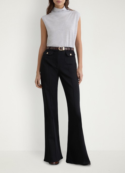 Reiss Honey top van wol met col - voorkant 5 grijs