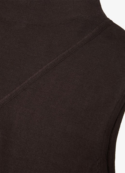 Reiss Honey top van wol met col - detail 6 chocolate brown / bruin