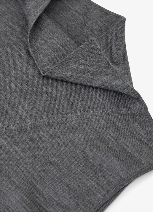 Reiss Honey top van wol met col - detail 3 dark charcoal grey / grijs