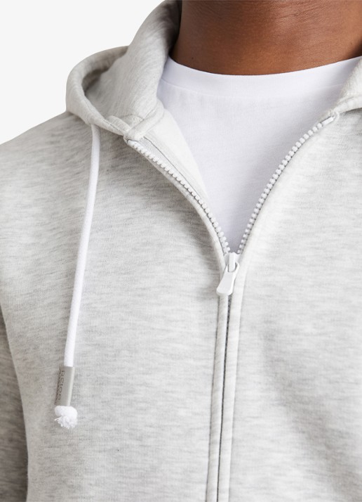 Reiss Howel sweatvest met capuchon  - detail 4 soft grey / grijs