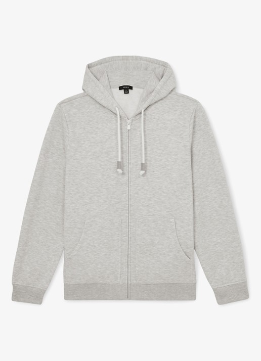 Reiss Howel sweatvest met capuchon  - voorkant soft grey / grijs