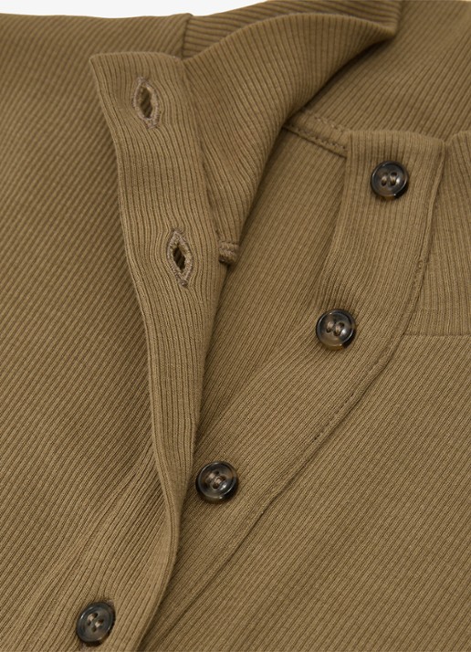 Reiss Ida top opstaande kraag - detail 3 donkerbeige