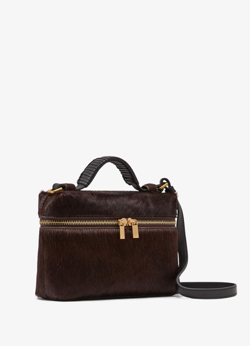 Reiss Ines crossbodytas van leer - detail 4 donkerbruin