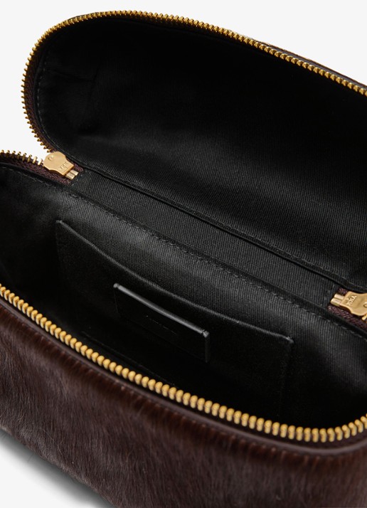 Reiss Ines crossbodytas van leer - detail 5 donkerbruin