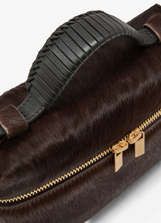 Reiss Ines crossbodytas van leer - detail 6 donkerbruin