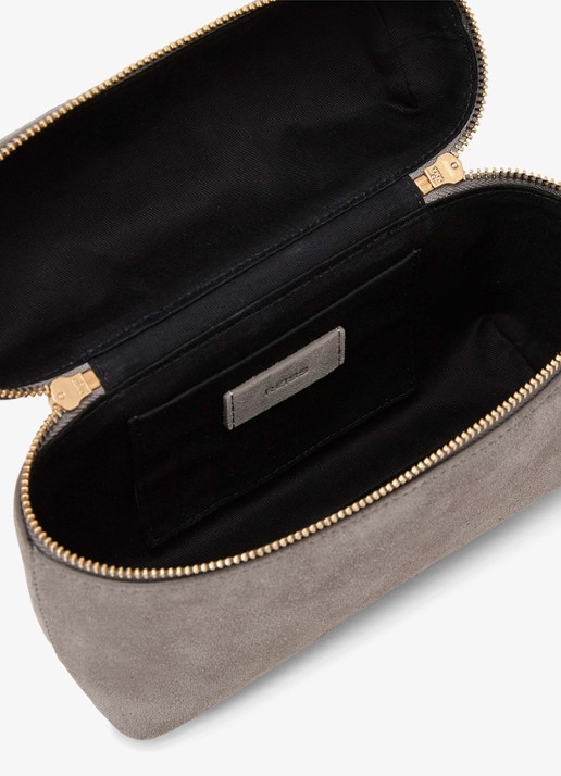 Reiss Ines handtas van suède met afneembare schouderriem - detail 5 grey / grijs
