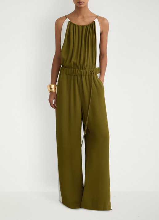 Reiss Inez wide fit jumpsuit met trekkoord