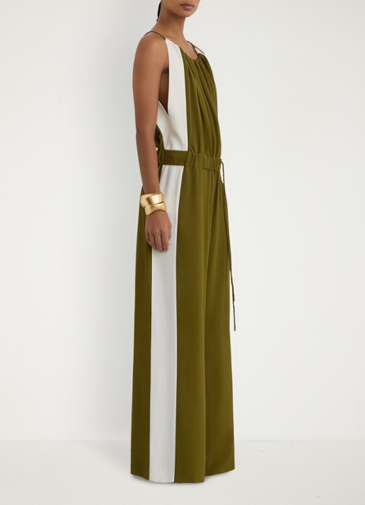 Reiss Inez wide fit jumpsuit met trekkoord - detail 4 groen