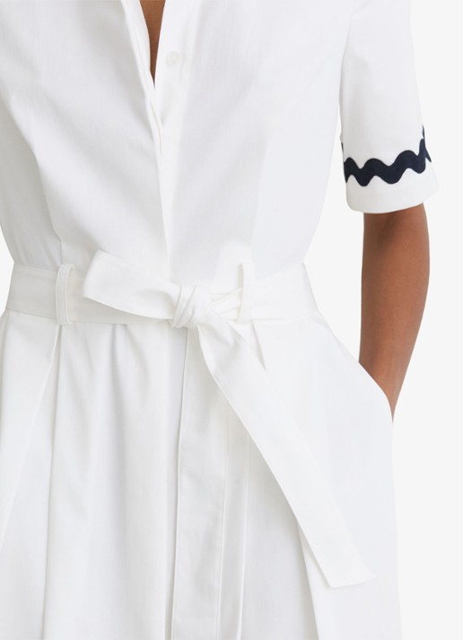 Reiss Isabelle midi jurk met strikceintuur - detail 2 gebroken wit
