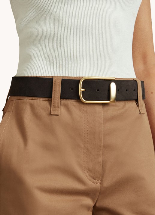 Reiss Iyla riem van leer - detail 2 chocoladebruin