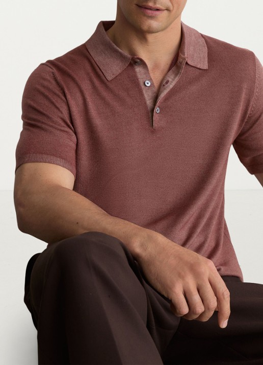 Reiss Jackdaw regular fit polo met strucuur - detail 2 rose pink / roze