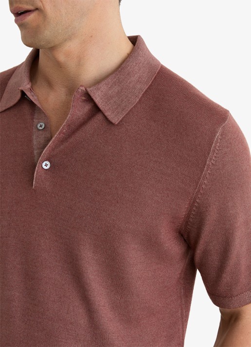 Reiss Jackdaw regular fit polo met strucuur - detail 3 rose pink / roze