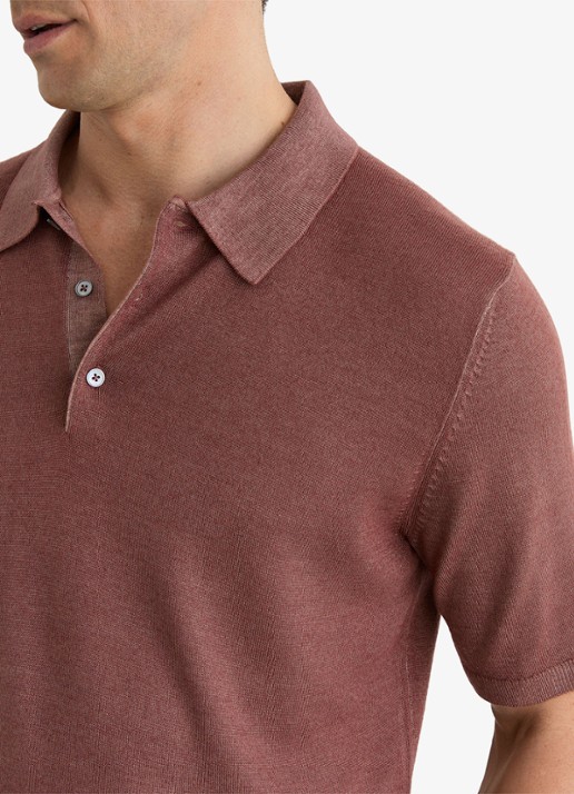 Reiss Jackdaw regular fit polo met strucuur - detail 6 rose pink / roze