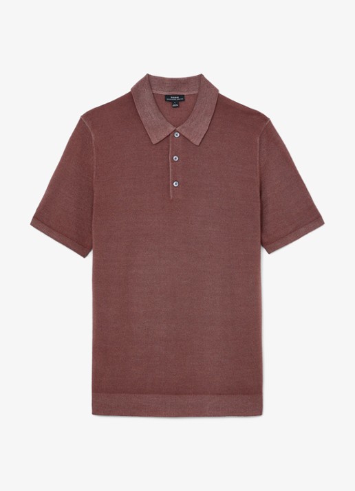 Reiss Jackdaw regular fit polo met strucuur - voorkant 6 rose pink / roze