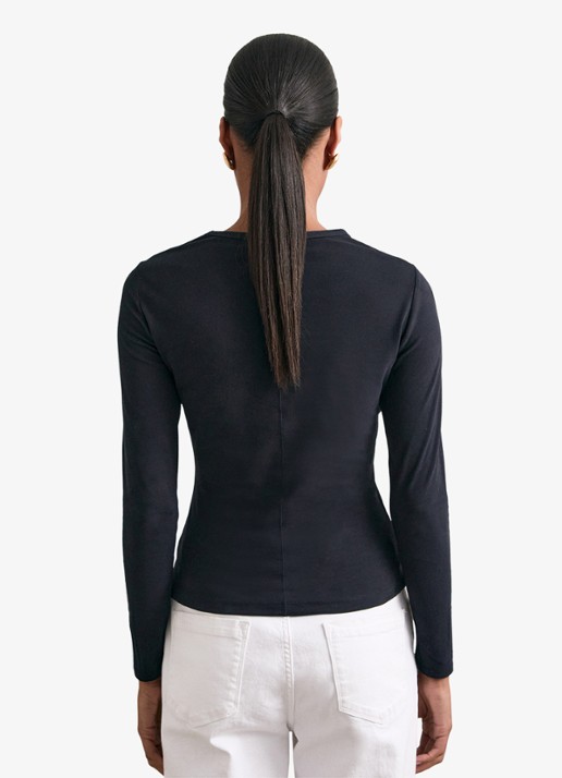 Reiss Jada longsleeve met ronde hals - achterkant 6 zwart