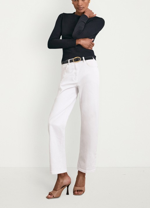 Reiss Jada longsleeve met ronde hals - voorkant 2 zwart