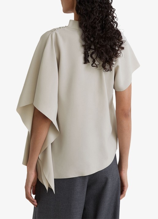 Reiss Jade top met asymmetrische hals - achterkant 3 lichtgrijs