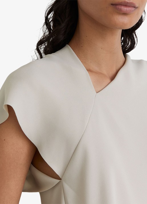 Reiss Jade top met asymmetrische hals - detail 5 lichtgrijs