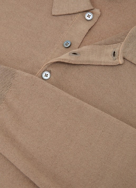 Reiss Jay regular fit polo met structuur - detail 5 taupe brown / bruin