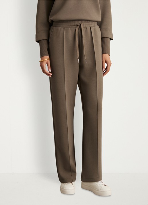 Reiss Jemma high waist straight fit joggingbroek met steekzakken - detail 4 khaki